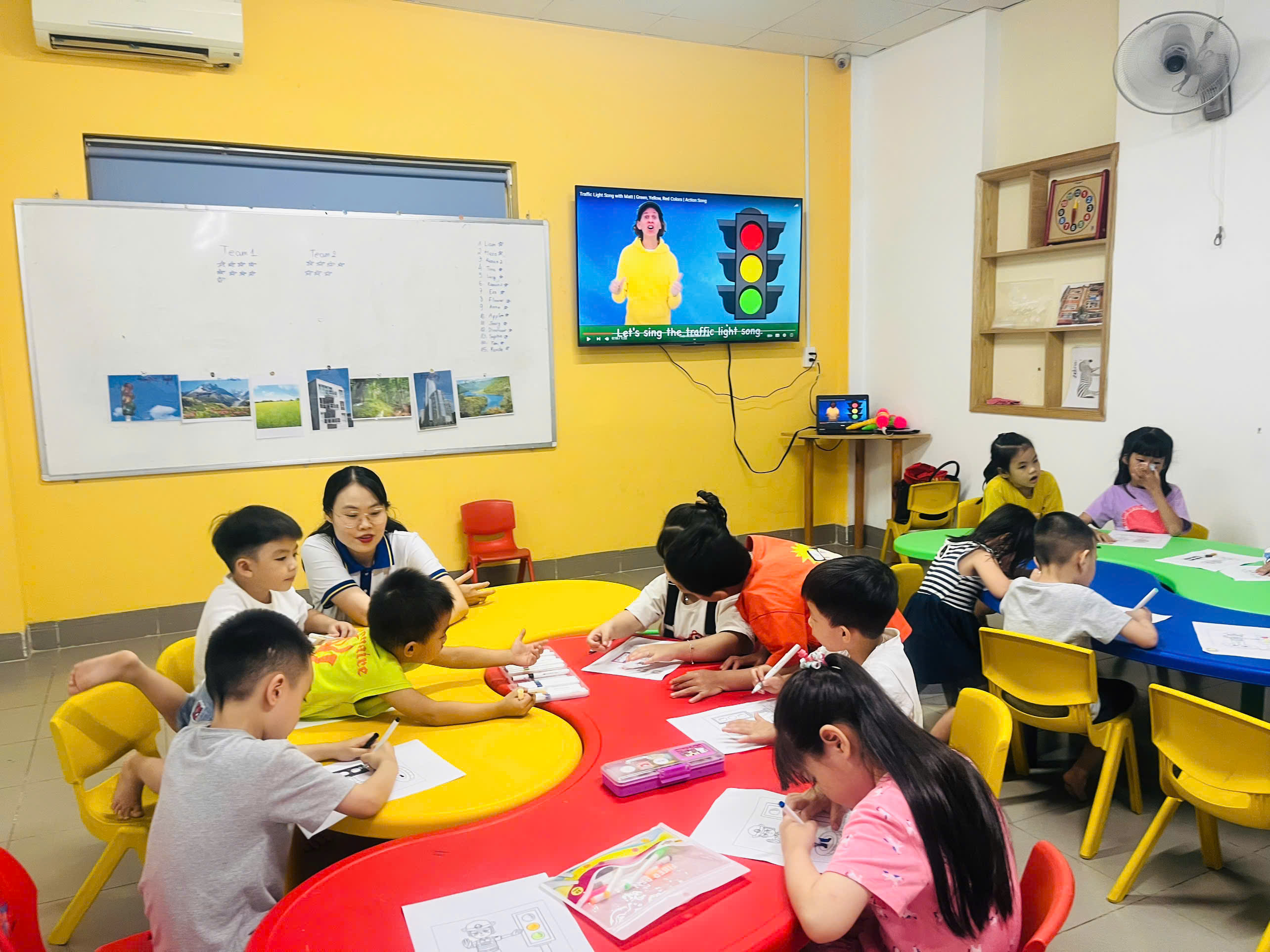 Students learning languages